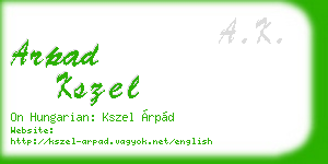 arpad kszel business card